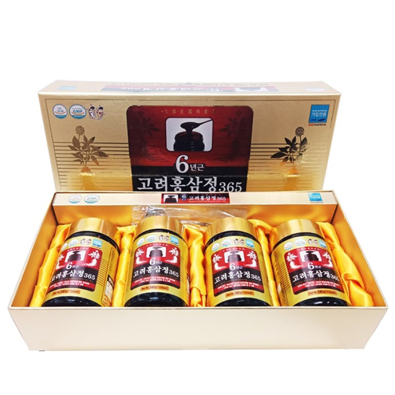 365 Cao Hồng Sâm 365 6 Năm Tuổi - Korean 6 Years Red Ginseng Extract 365 Hộp 240g x 2 Lọ