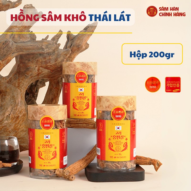Hồng Sâm Hàn Quốc Thái Lát - Sliced Korean Red Ginseng Lọ 200g