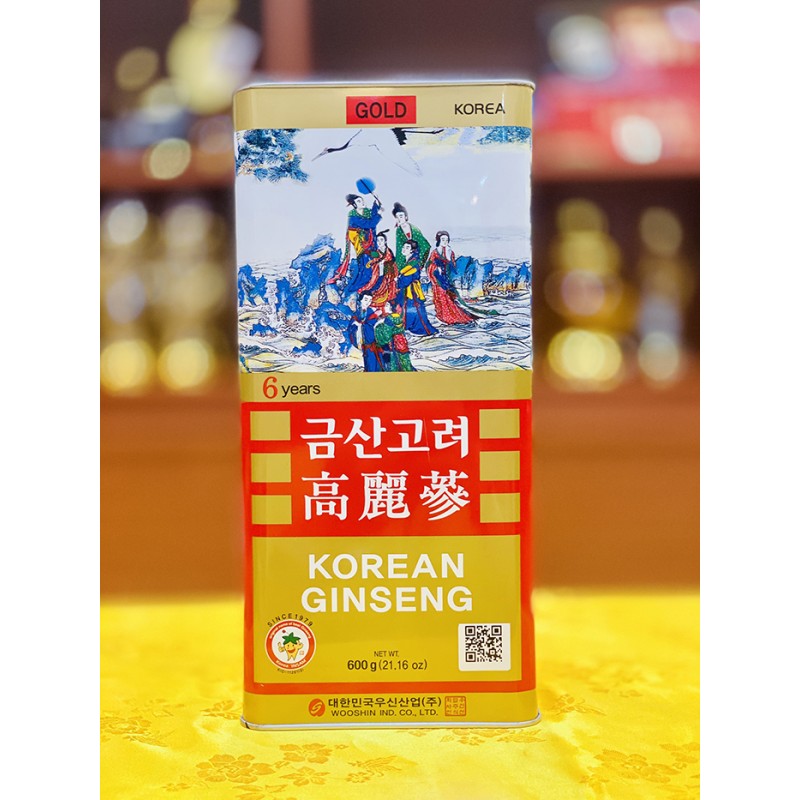 Hồng Sâm Củ Khô Wooshin - Korean Red Ginseng Hộp 600g