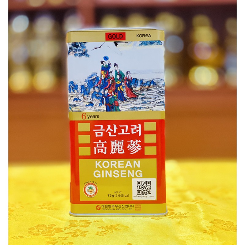 Hồng Sâm Củ Khô Wooshin - Korean Red Ginseng Hộp 75g