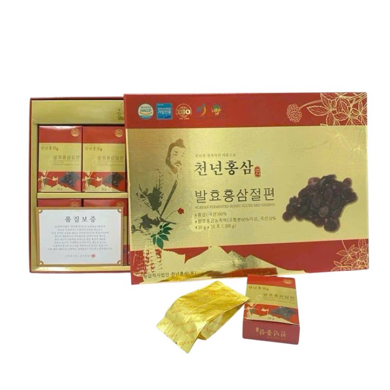 Hồng Sâm Lát Mỏng Tẩm Mật Ong Lên Men - Korean Fermented Honey Sliced Red Ginseng 200g