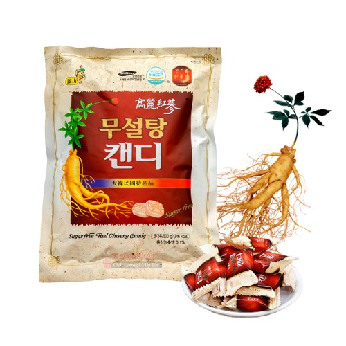 Kẹo Hồng Sâm Không Đường - Sugar Free Red Ginseng Candy Bịch 500g