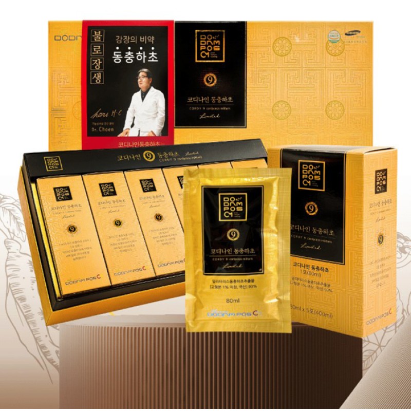 Nước Uống Đông Trùng Hạ Thảo Dodampos CM - Cordy 9 Cordyceps Militaris 80ml x 30 Gói