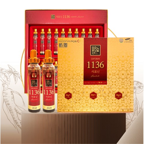 Nước Uống Hồng Sâm Dodampos CM Saponin 1136 Hộp 20ml x 20 Chai
