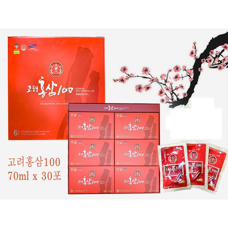 Nước Hồng Sâm Nguyên Chất 100% Bio Apgold - Korean Red Ginseng 100 70ml x 30 Gói