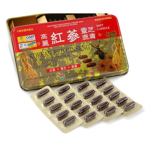 Viên Nang Mềm Nấm Linh Chi Hồng Sâm Hàn Quốc Và Lộc Nhung