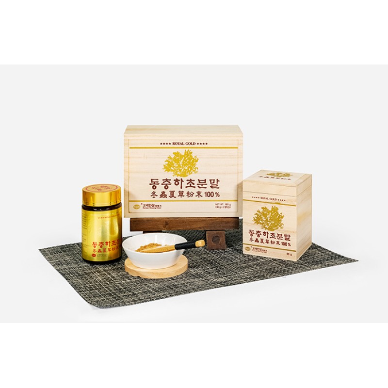 Bột Đông Trùng Hạ Thảo - Korean Cordyceps Militaris Powder Gold 90g x 2 Lọ