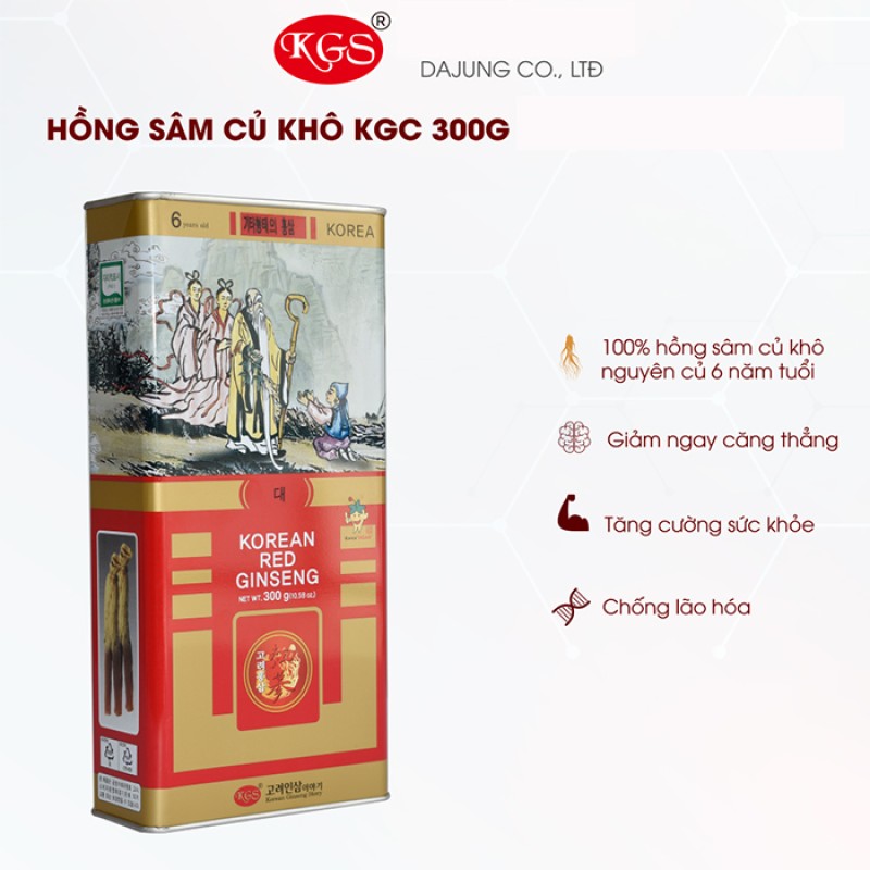 Hồng Sâm Củ Khô KGS - Kgs Korean Red Ginseng 300g