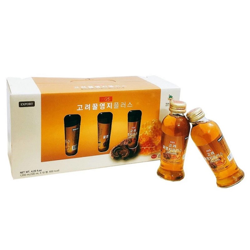 Nước Chiết Xuất Linh Chi Mật Ong Hàn Quốc - Korean Linhzhi Honey Liquid Plus 120ml x 10 Chai