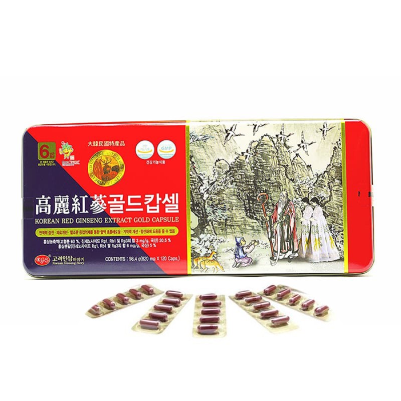 Viên Hồng Sâm Gold Hàn Quốc - Korean Red Ginseng Extract Gold Capsule 120 Viên 98.4g