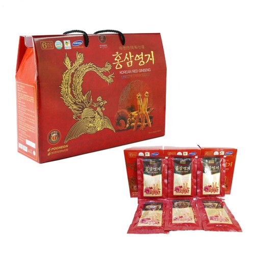 Nước Hồng Sâm Linh Chi Hàn Quốc - Korean Red Ginseng Lingzhi Drink Gold 70ml x 30 Gói